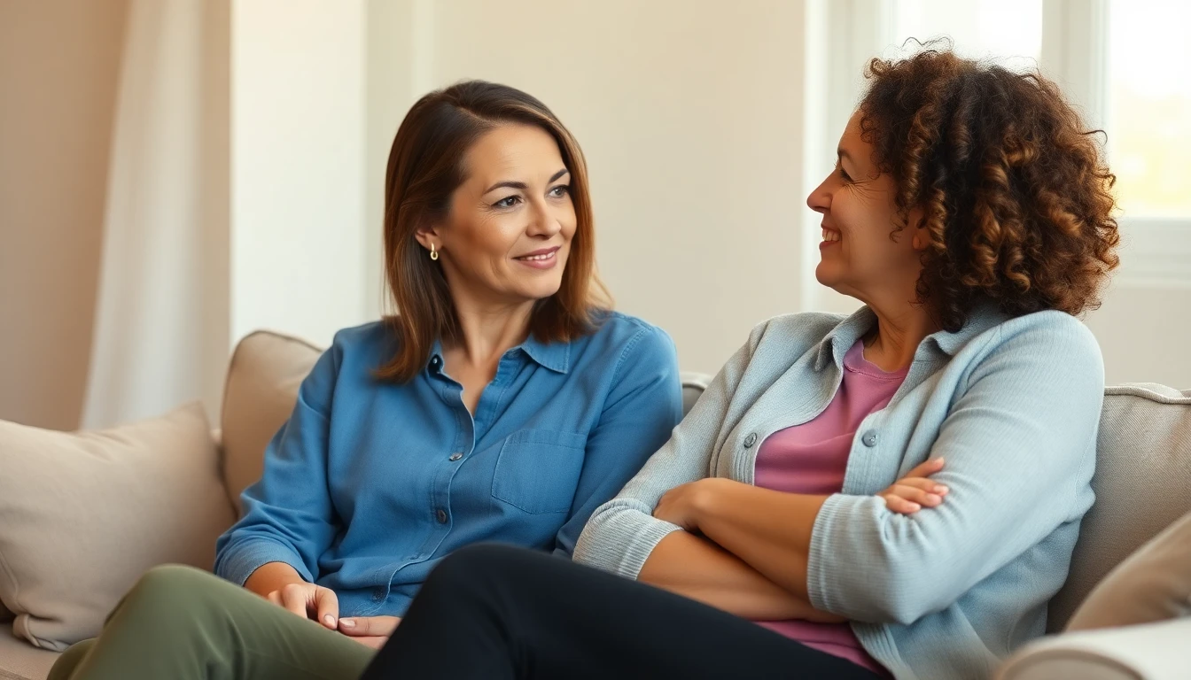 A woman feeling supported during a warm, caring conversation with a trusted friend