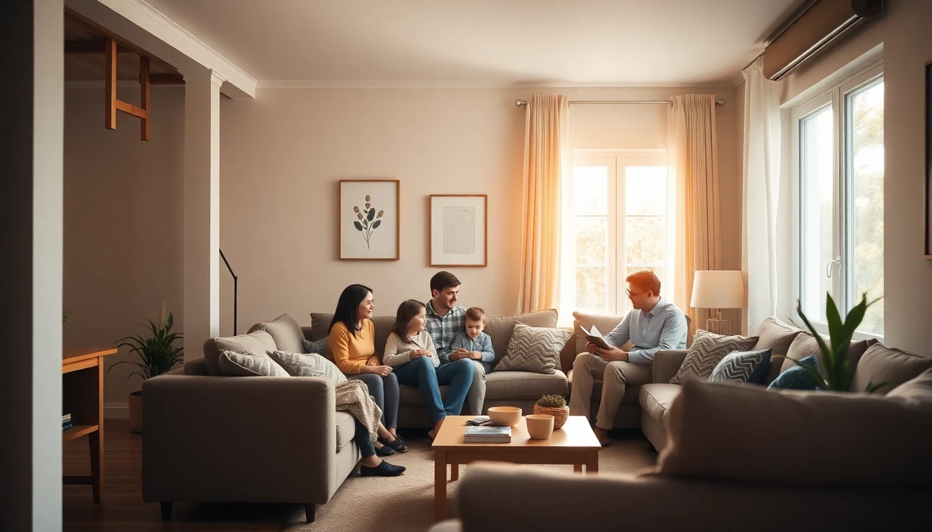 A warm home interior with natural light and family photographs